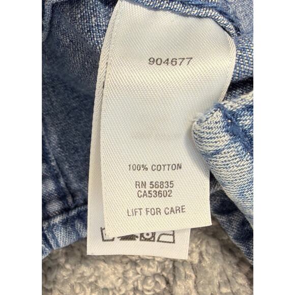 Cabela's Vintage Blue Chambray Denim Jean Button Down Shirt Mens Size M Y2K - Picture 4 of 6